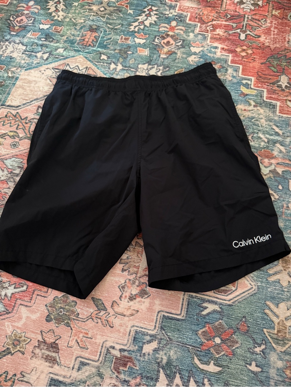 Calvin Klein Black Athletic Swim Shorts with Logo